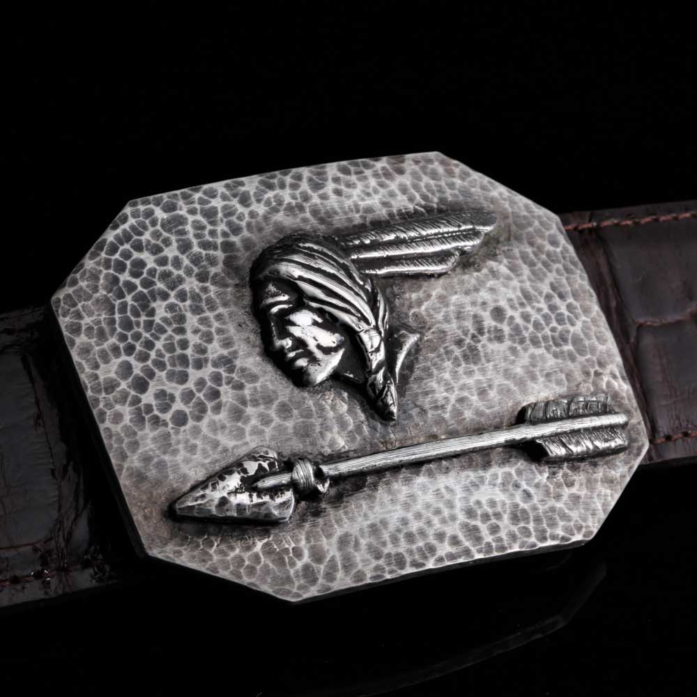 Comstock Heritage Charlie Pontiac Hammered Silver Buckle ACCESSORIES - Additional Accessories - Buckles Comstock Heritage   