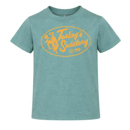 Teskey's Saddlery Youth Retro Oval Tee - Lagoon TESKEY'S GEAR - Youth SS Shirts Teskey's
