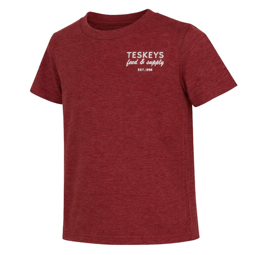 Teskey's Youth Feed & Supply Hereford Bull Tee - Cardinal TESKEY'S GEAR - Youth SS Shirts Teskey's