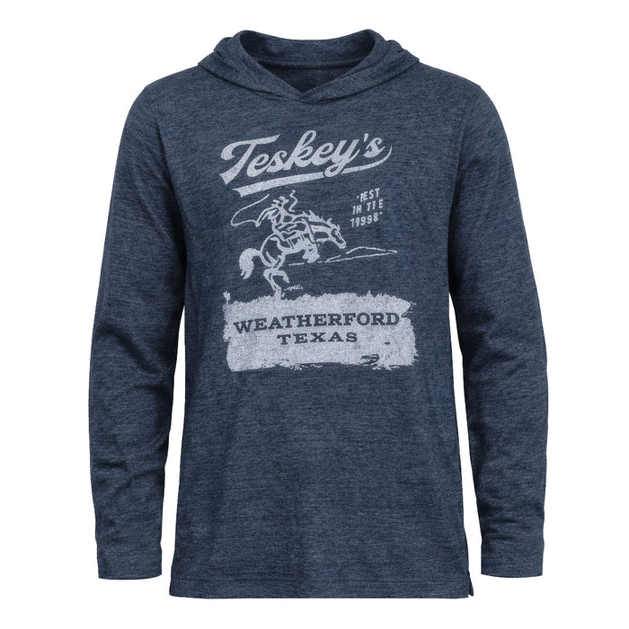Teskey's Youth Bronco Hoodie Tee - Navy TESKEY'S GEAR - Youth LS Shirts Teskey's