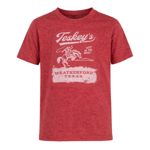Teskey's Youth Bronco Tee - Cardinal TESKEY'S GEAR - Youth SS Shirts Teskey's
