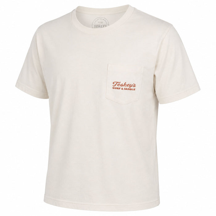 Teskey's Surf & Saddle Pocket Tee - Ecru TESKEY'S GEAR - SS T-Shirts Teskey's