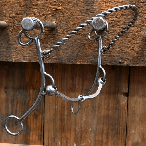 Flaharty Big Betty Steel Nose Square Snaffle Combo Bit Tack - Bits Flaharty