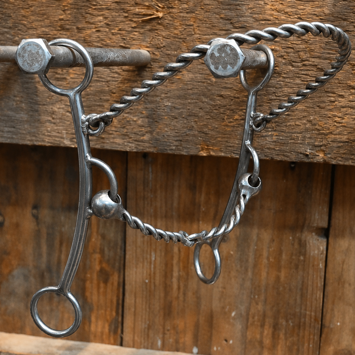 Flaharty Duke Steel Nose Twisted Wire Snaffle Combo Bit