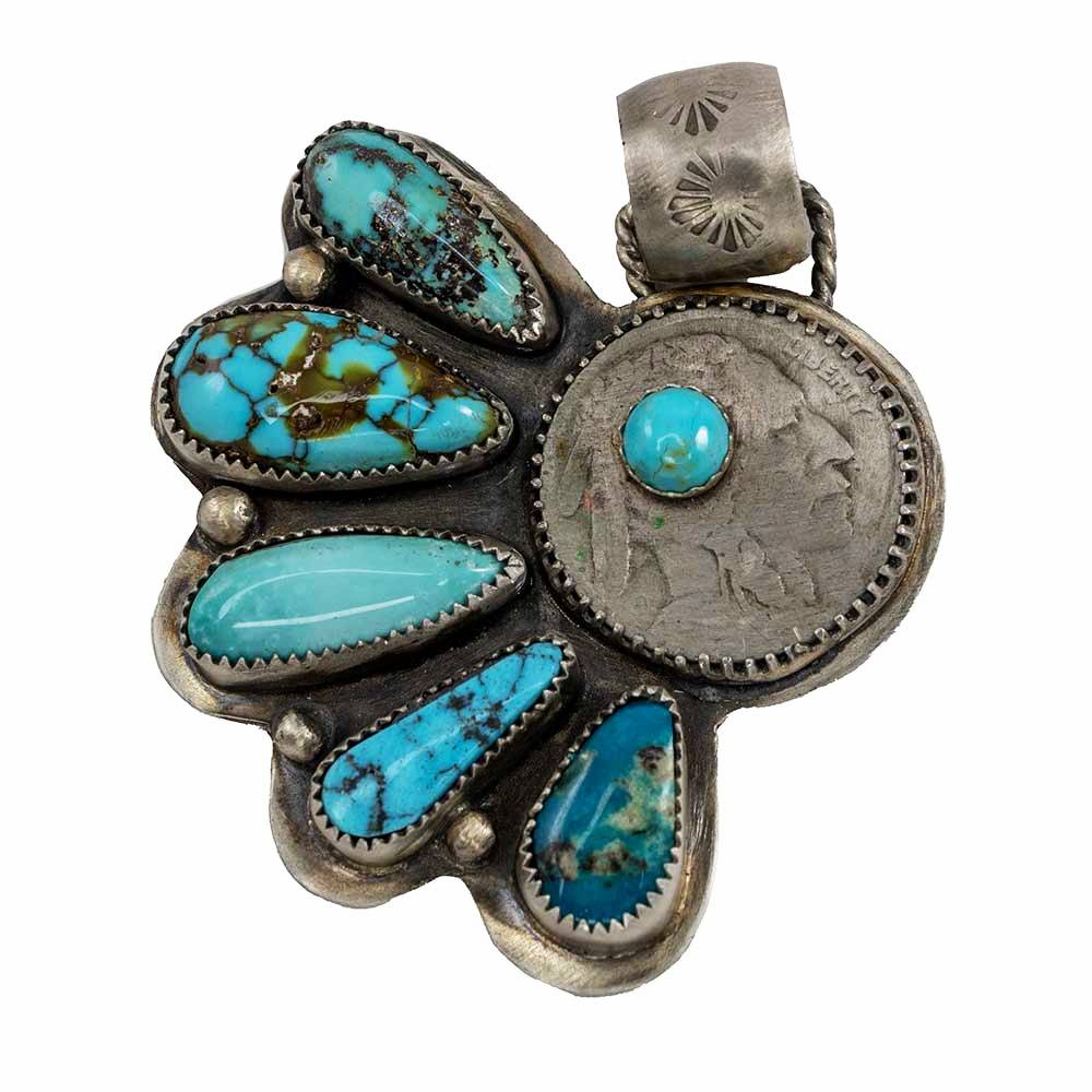 Cherokee Indian Nickel Pendant WOMEN - Accessories - Jewelry - Pins & Pendants Horse Money Turquoise Co.   