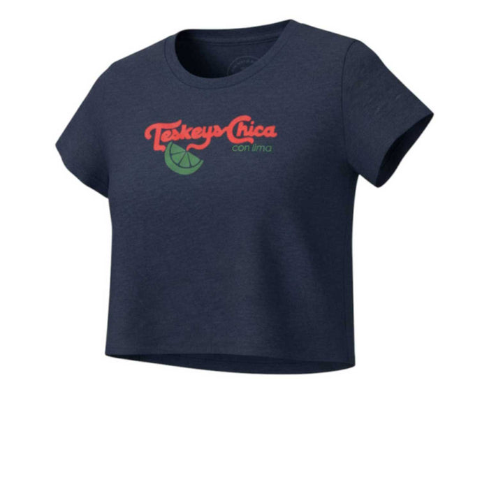 Teskey's Chica Flowy Crop Tee - Heather Navy