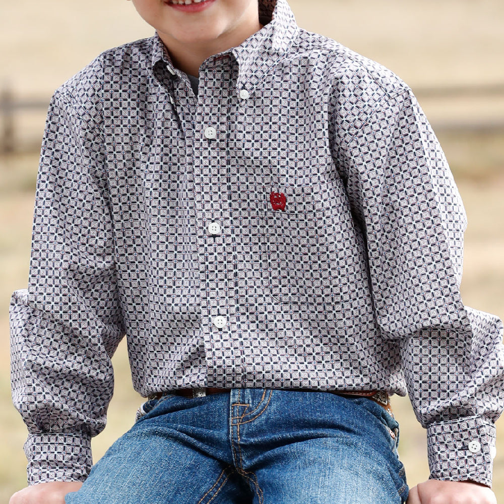 Cinch Kid's Geo Print Button Shirt KIDS - Boys - Clothing - Shirts - Long Sleeve Shirts Cinch   