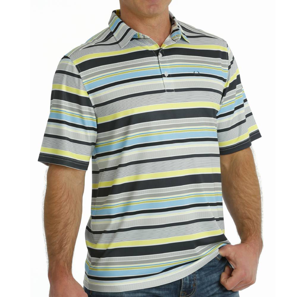 Cinch Arenaflex Stripe Print Polo MEN - Clothing - Shirts - Short Sleeve Shirts Cinch   