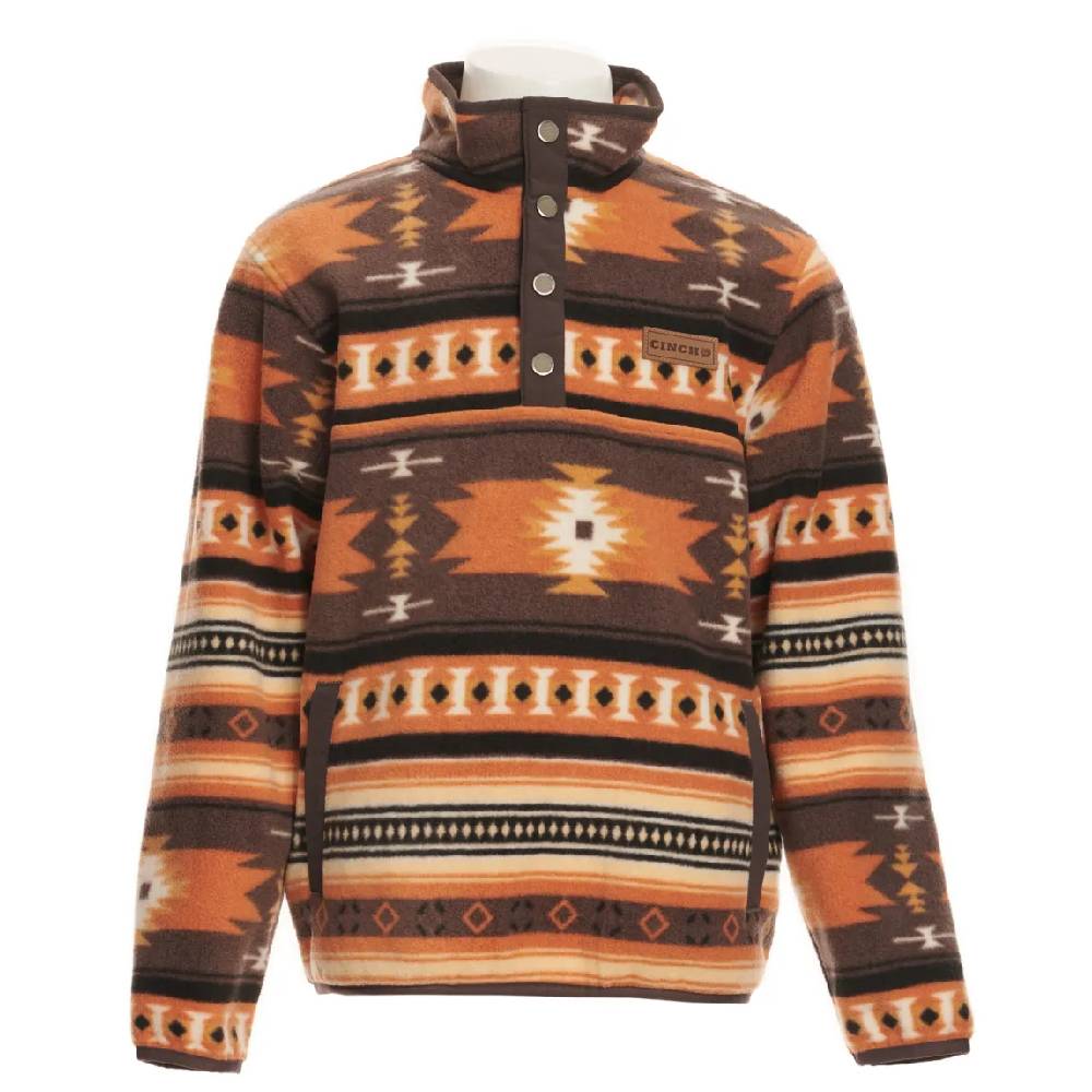 Cinch Boys' Aztec Print Fleece Pullover Sweater