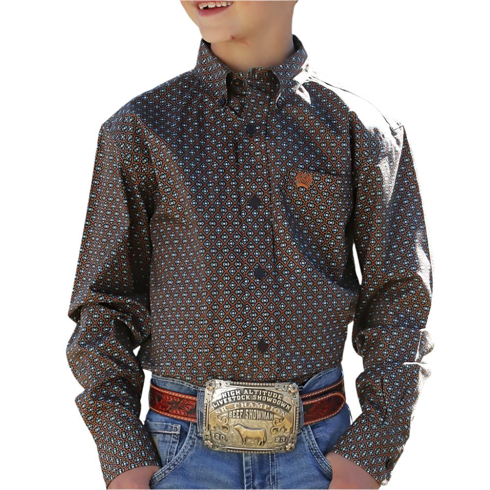 Cinch Boy's Geo Print Shirt KIDS - Boys - Clothing - Shirts - Long Sleeve Shirts Cinch   