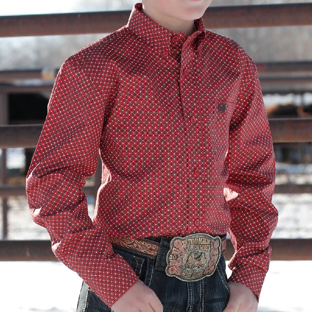 Cinch Boy's Geo Button Shirt