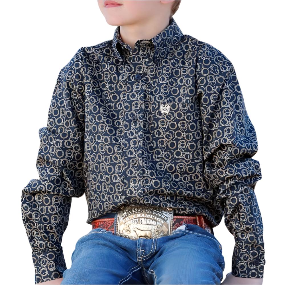 Cinch Boy's Rope Print Shirt - FINAL SALE KIDS - Boys - Clothing - Shirts - Long Sleeve Shirts Cinch