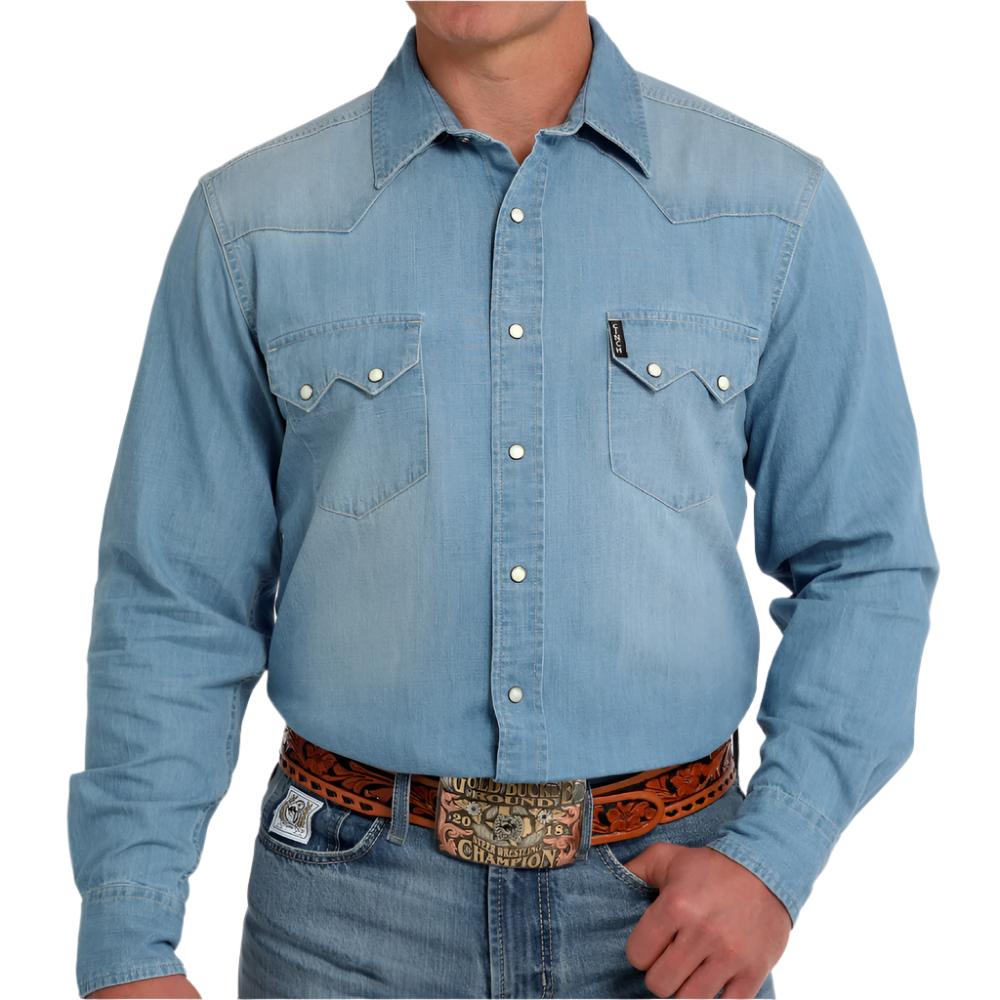 Cinch Men's Modern Fit Denim Shirt MEN - Clothing - Shirts - Long Sleeve Shirts Cinch