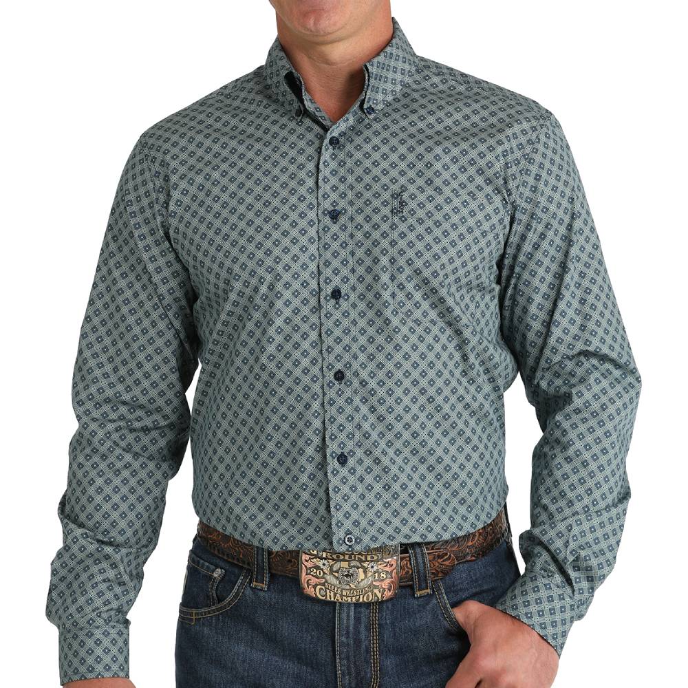 Cinch Men's Modern Fit Geo Print Shirt MEN - Clothing - Shirts - Long Sleeve Shirts Cinch   