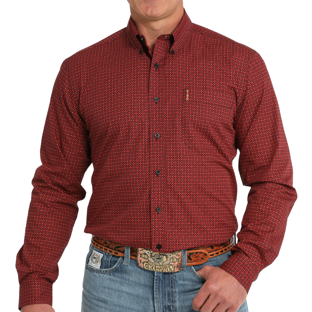 Cinch Men's Modern Fit Geo Print Shirt MEN - Clothing - Shirts - Long Sleeve Shirts Cinch   