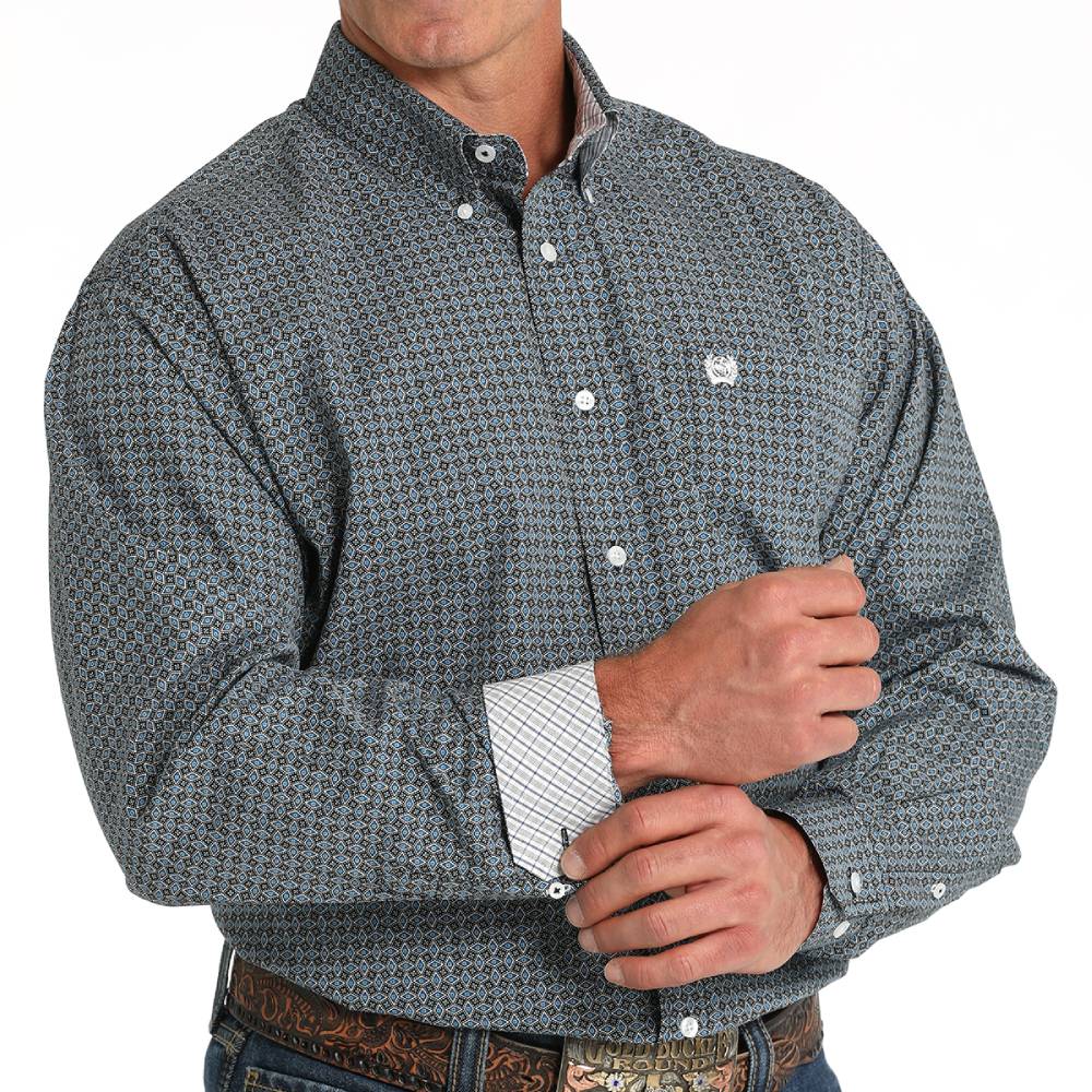 Cinch Men's Diamond Geo Print Shirt MEN - Clothing - Shirts - Long Sleeve Shirts Cinch   