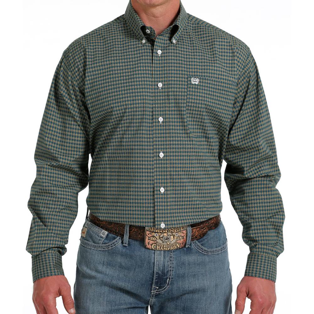 Cinch Men's Diamond Print Button Shirt - FINAL SALE MEN - Clothing - Shirts - Long Sleeve Shirts Cinch   