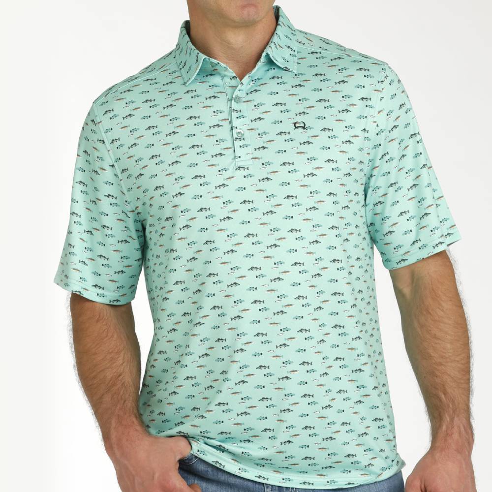 Cinch Men's Fish Arenaflex Polo MEN - Clothing - Shirts - Short Sleeve Shirts Cinch   