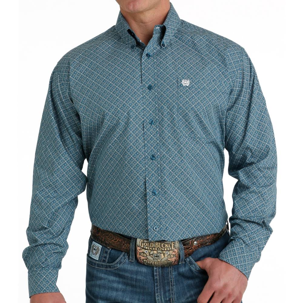 Cinch Men's Geo Diamond Button Shirt - FINAL SALE MEN - Clothing - Shirts - Long Sleeve Shirts Cinch   