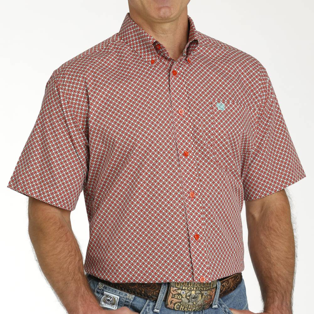 Cinch Men's Geo Diamond Print Shirt MEN - Clothing - Shirts - Short Sleeve Shirts Cinch   
