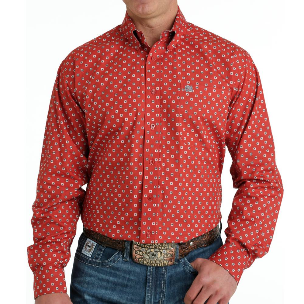 Cinch Men's Geo Square Button Shirt MEN - Clothing - Shirts - Long Sleeve Shirts Cinch   