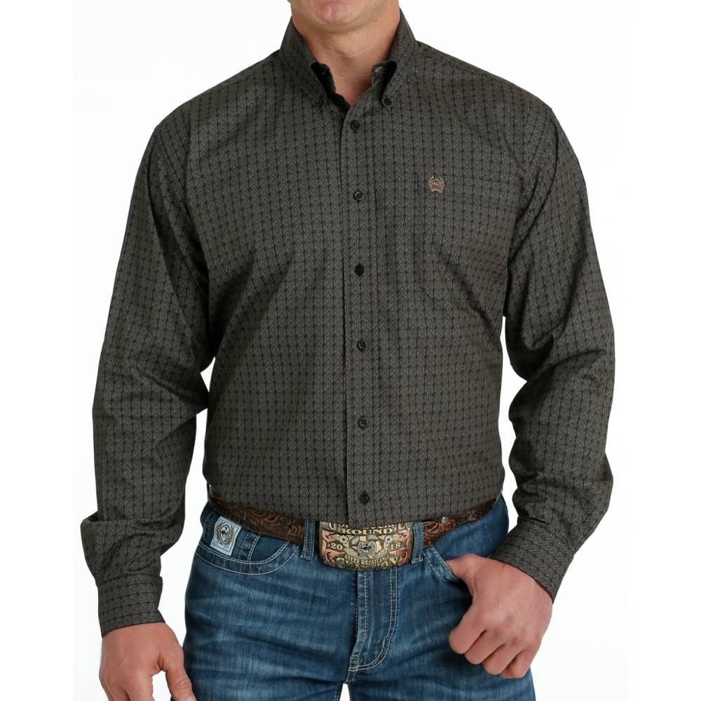 Cinch Men's Geo Stone Print Button Shirt MEN - Clothing - Shirts - Long Sleeve Shirts Cinch   