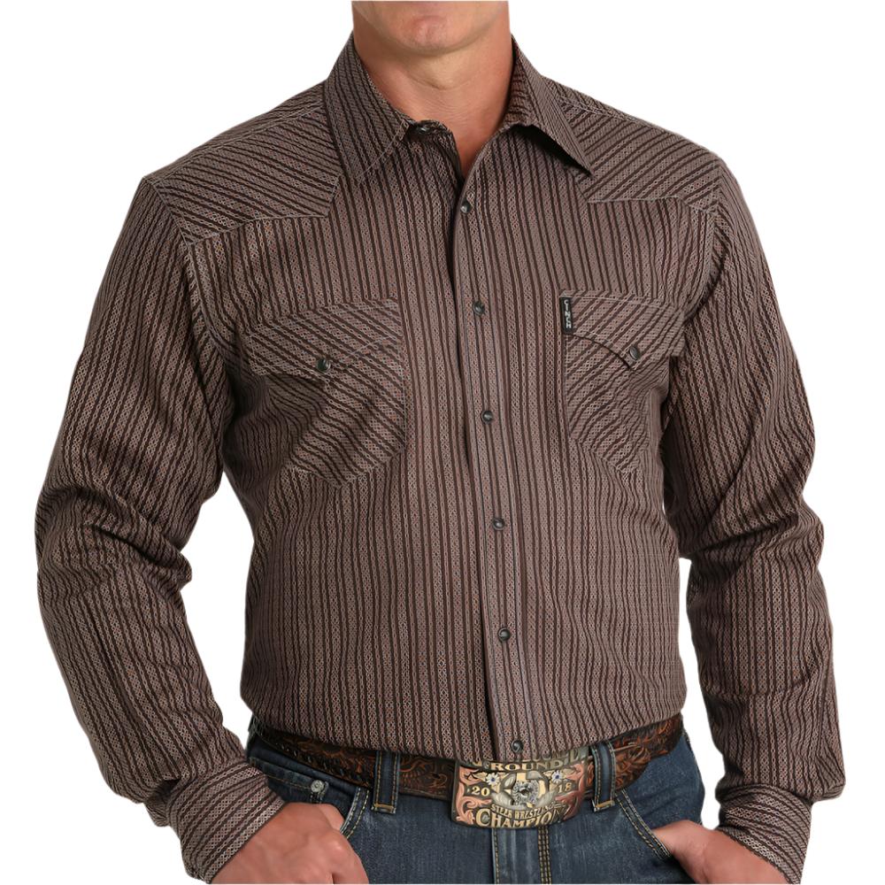 Cinch Men's Modern Fit Stripe Print Shirt MEN - Clothing - Shirts - Long Sleeve Cinch