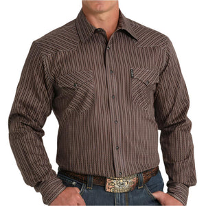 Cinch Men's Modern Fit Stripe Print Shirt MEN - Clothing - Shirts - Long Sleeve Shirts Cinch   