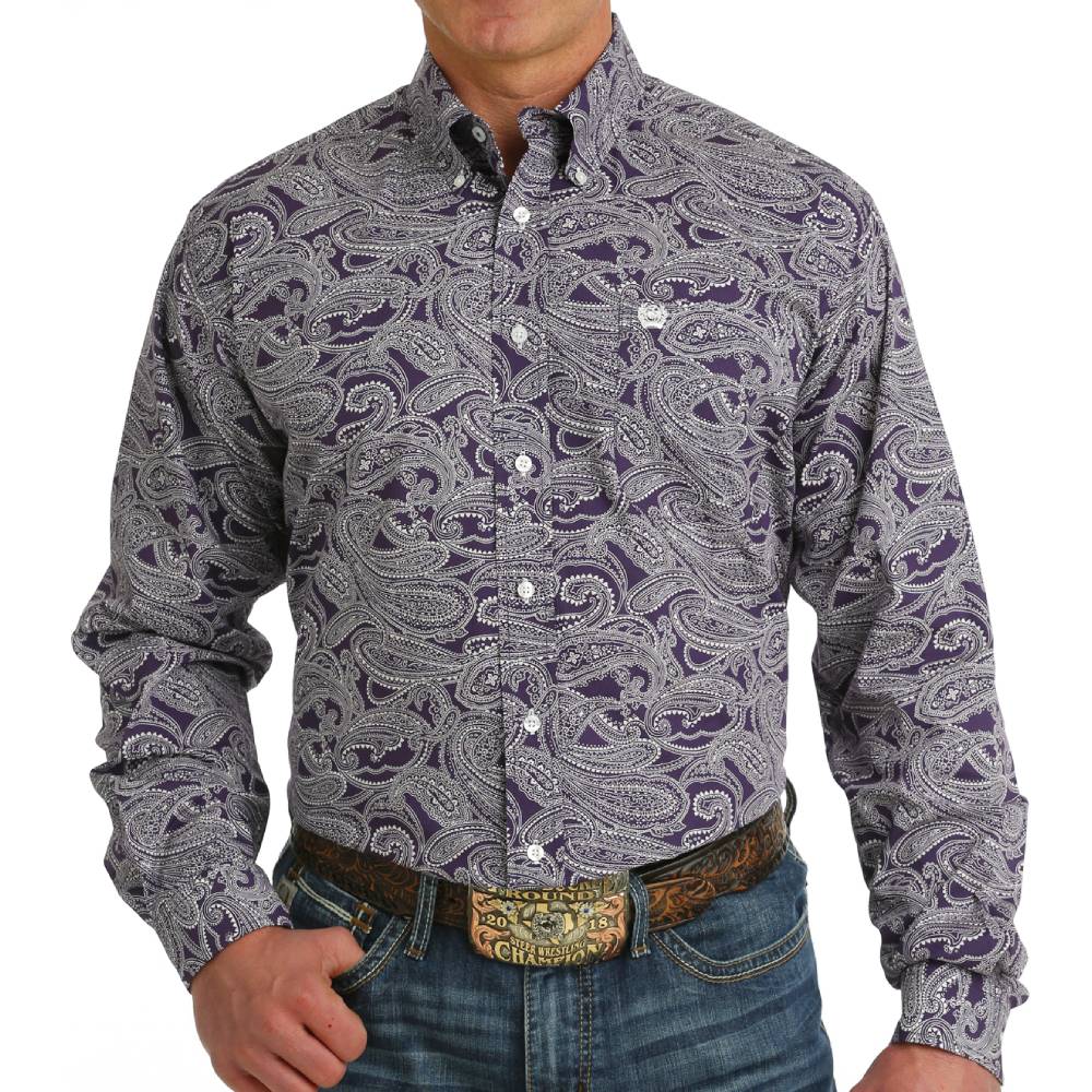 Cinch Men's Paisley Print Button Shirt MEN - Clothing - Shirts - Long Sleeve Shirts Cinch   