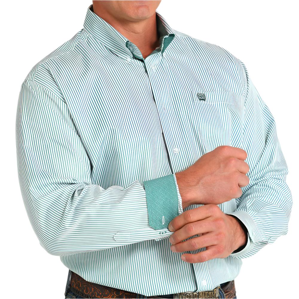 Cinch Men's Tencel Stripe Print Shirt MEN - Clothing - Shirts - Long Sleeve Shirts Cinch   