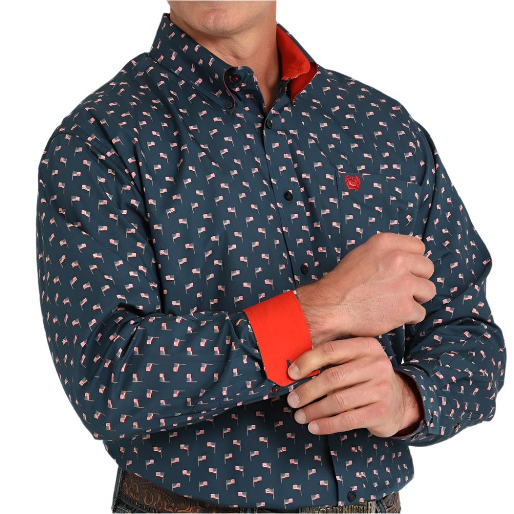 Cinch Men's American Flag Print Shirt MEN - Clothing - Shirts - Long Sleeve Cinch