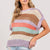 Color Block Stripe Crochet Sweater Top WOMEN - Clothing - Tops - Short Sleeved KLD   