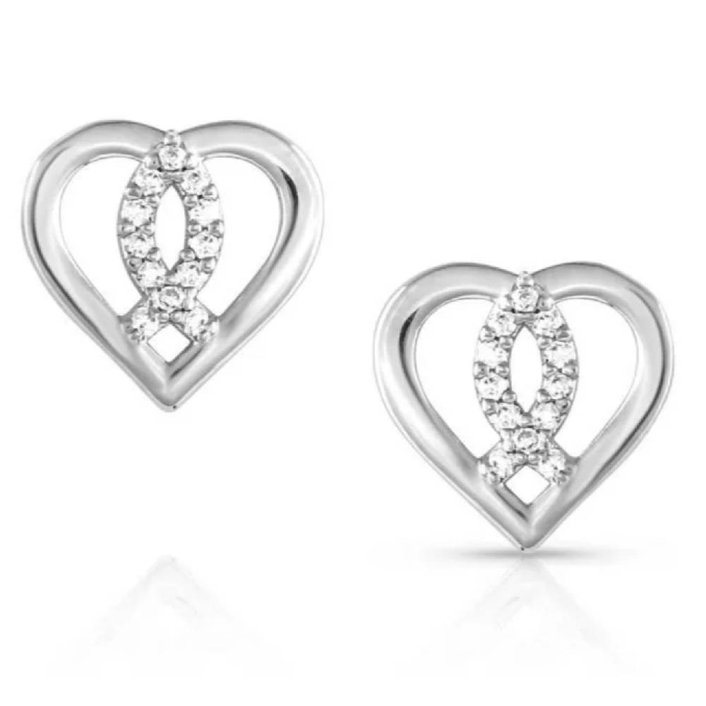Montana Silversmiths Connected In Faith Crystal Post Earrings WOMEN - Accessories - Jewelry - Bracelets Montana Silversmiths   