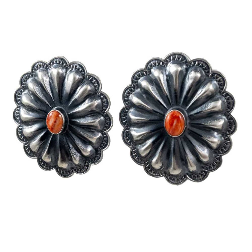 Coral Concho Earrings - Large — Teskeys