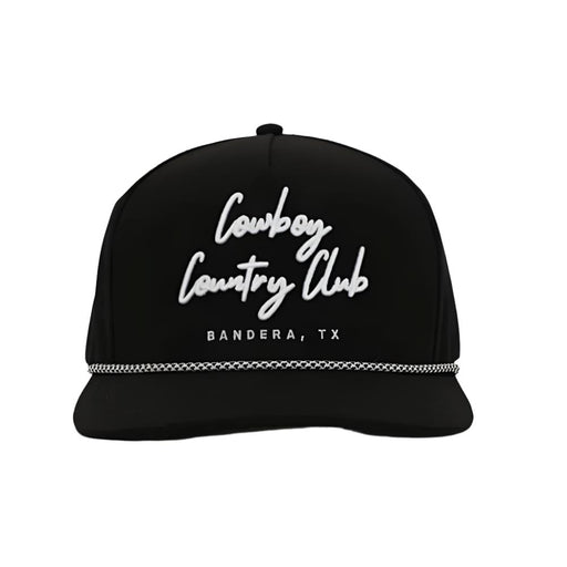 Cursive Roped Hat - Black HATS - BASEBALL CAPS Cowboy Country Club   