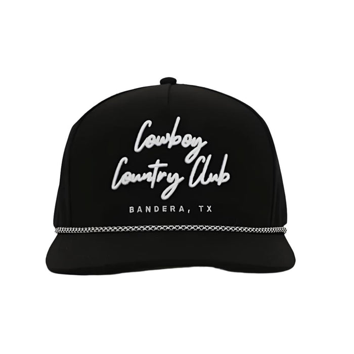 Cursive Roped Hat - Black HATS - BASEBALL CAPS Cowboy Country Club   