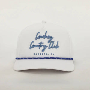 Cursive Roped Hat - White HATS - BASEBALL CAPS Cowboy Country Club   