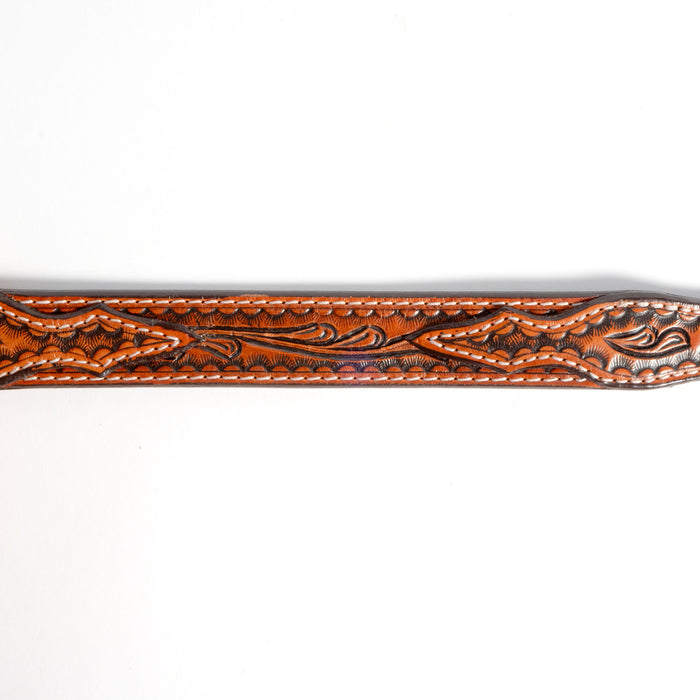 Overlay Swirl Tooled Leather Dog Collar