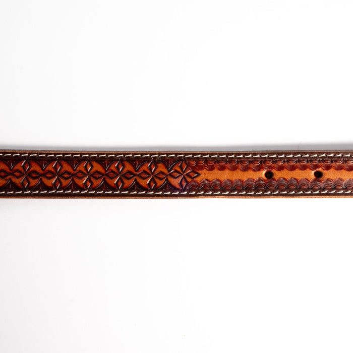 Cross Tooled Leather Dog Collar
