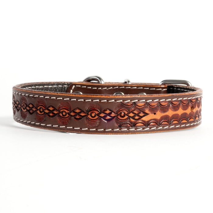 Tooled Leather Dog Collar