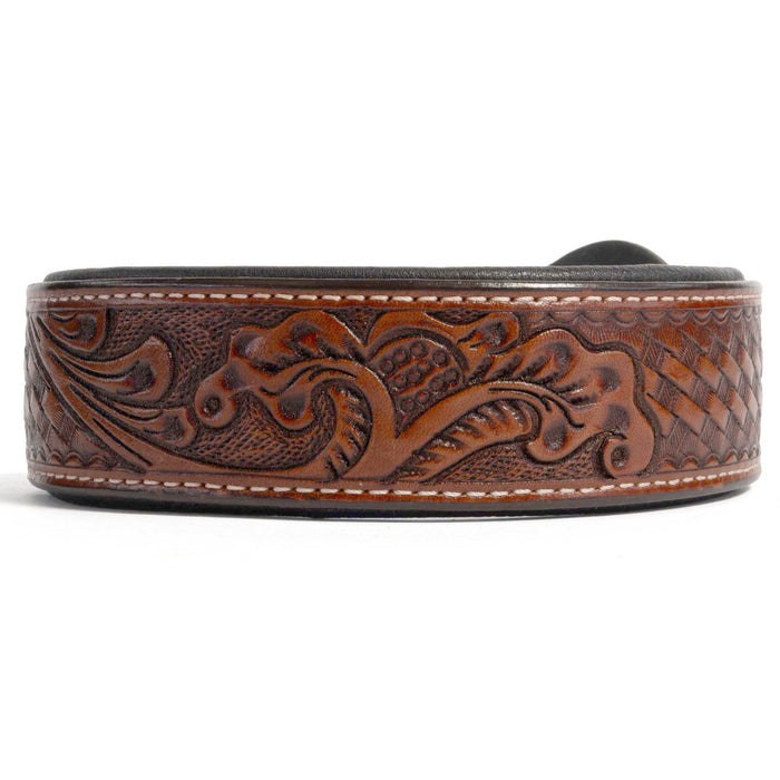 Teskey's Basketweave & Floral Tooled Dog Collar Pets - Accessories Teskey's