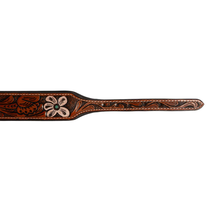 Teskey's Colored Floral Tooled Dog Collar