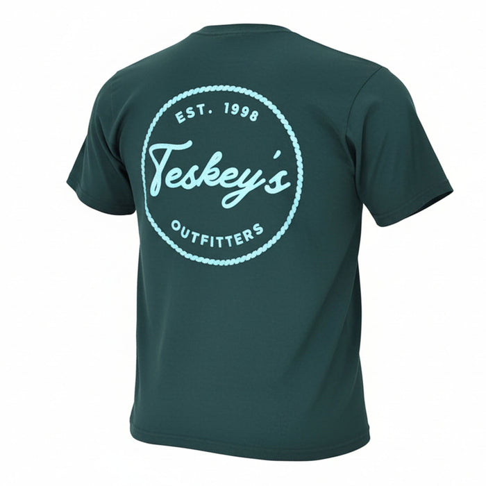 Teskey's Outfitter Rope Circle Tee - Black/Evergreen TESKEY'S GEAR - SS T-Shirts Teskey's