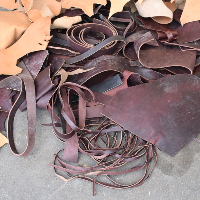 NEW 45lbs Leather Scrap Pieces Bundle Box