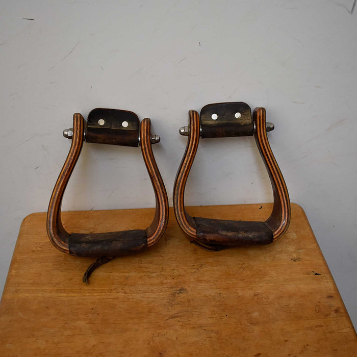Used Crooked / Slanted Don Orrell Wooden Stirrups Sale Barn Don Orrell