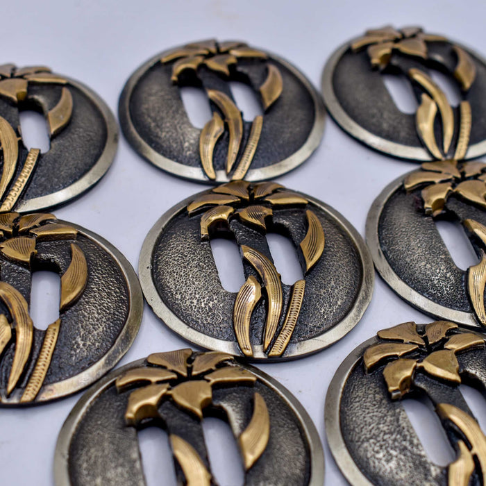 NEW 1 1/2" Slotted Floral Brass Concho Set Of 8 Sale Barn MISC