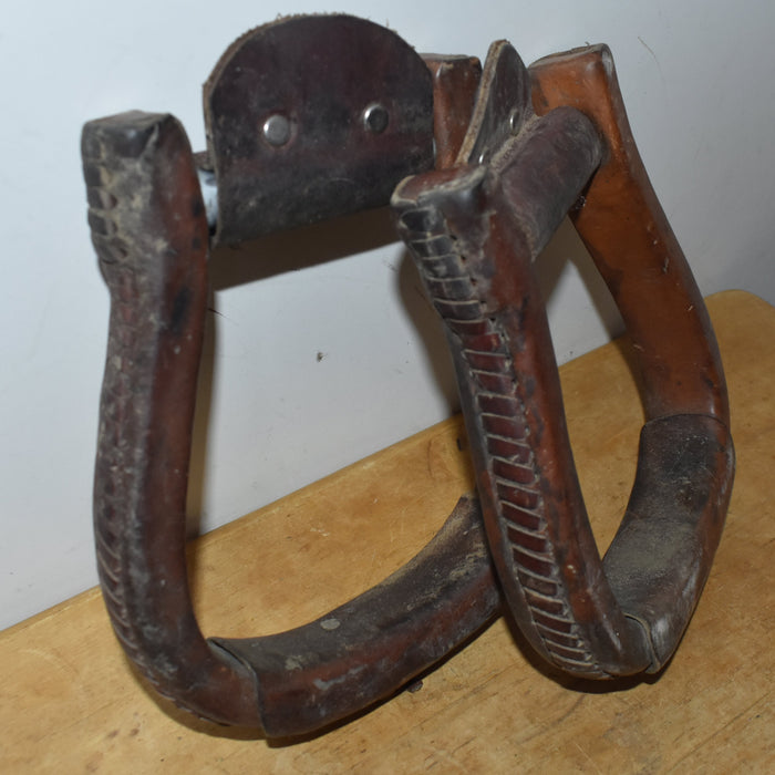 Used Leather Covered Wooden Stirrups Sale Barn misc