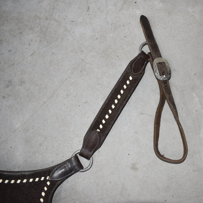 Used Rough-out Brown Breast Collar With White Stitching Sale Barn misc