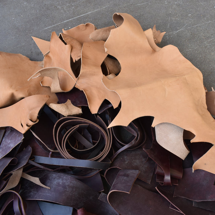 NEW 45lbs Leather Scrap Pieces Bundle Box