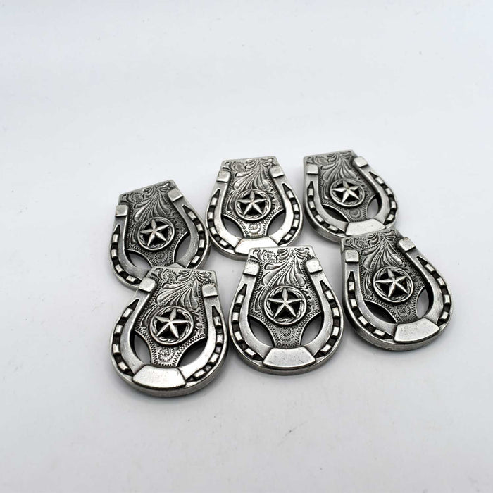 NEW 1" Horseshoe Concho Set of 6 Sale Barn Teskey's
